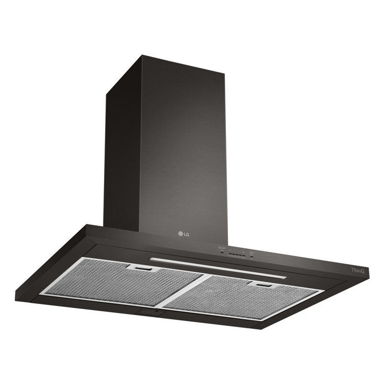 36" Black Stainless Steel Convertible Wall Mount Range Hood