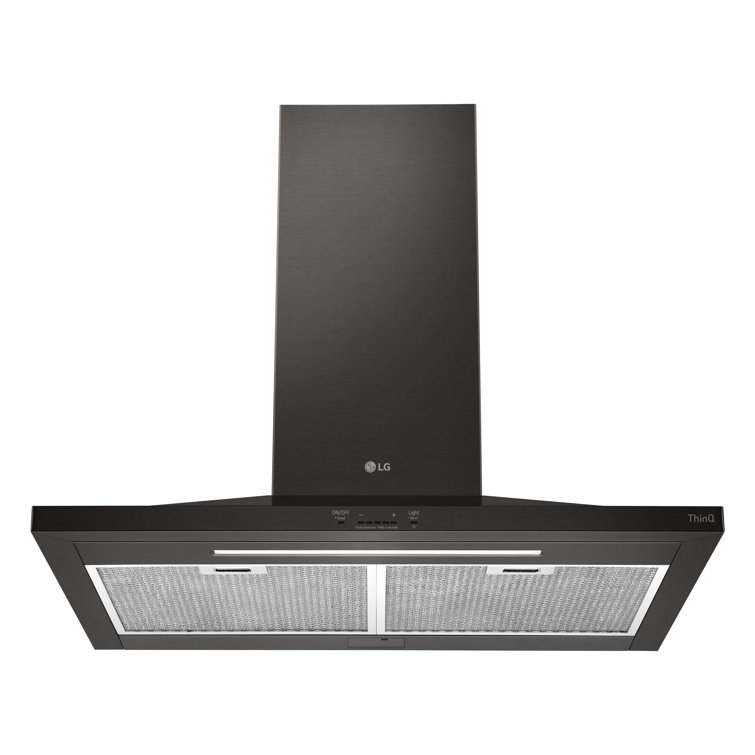 36" Black Stainless Steel Convertible Wall Mount Range Hood