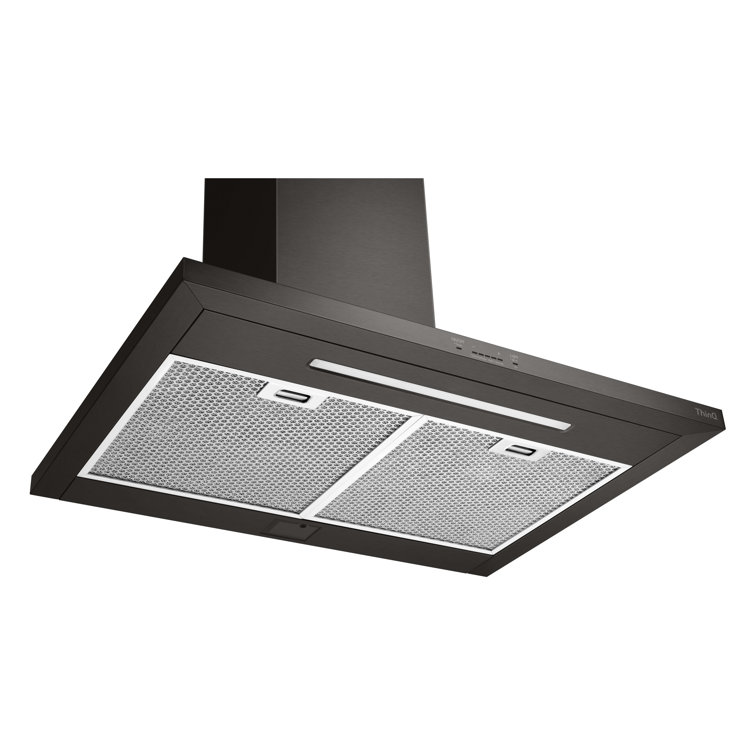 36" Black Stainless Steel Convertible Wall Mount Range Hood