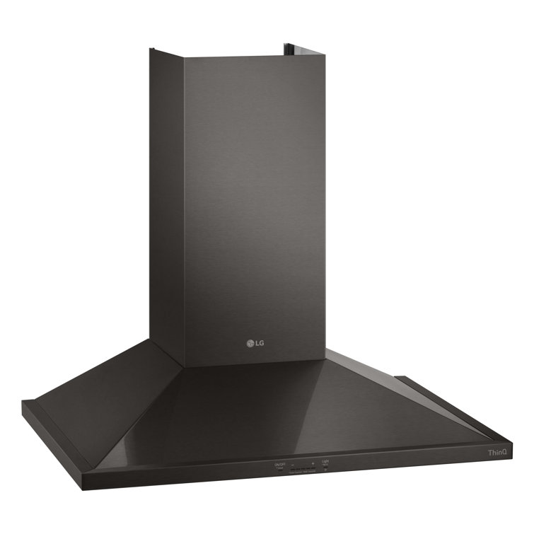 36" Black Stainless Steel Convertible Wall Mount Range Hood
