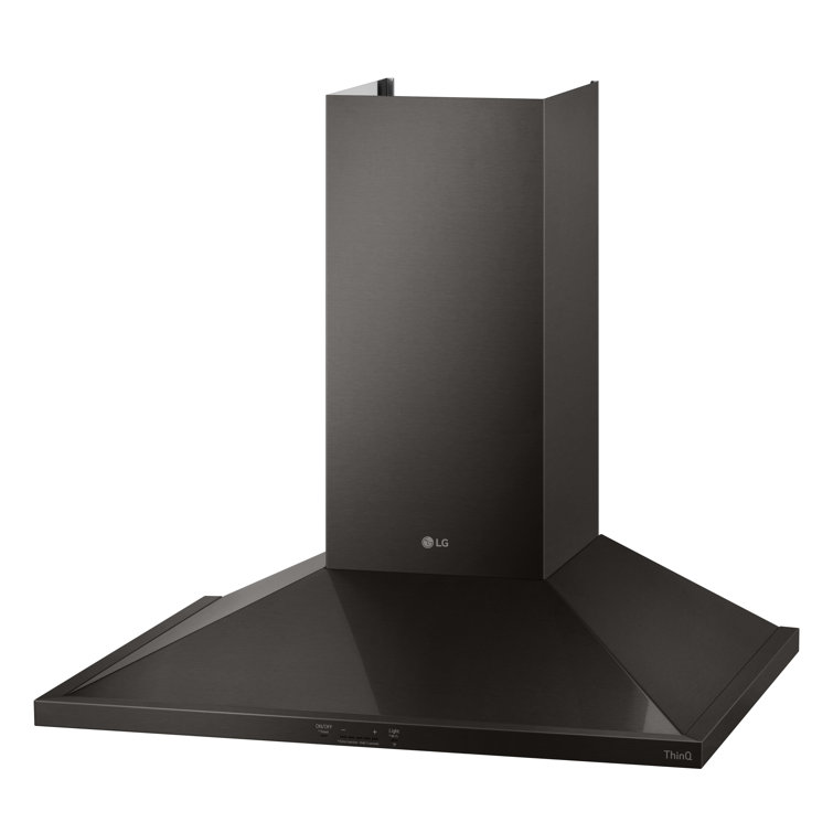 36" Black Stainless Steel Convertible Wall Mount Range Hood
