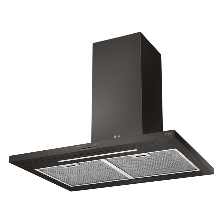 36" Black Stainless Steel Convertible Wall Mount Range Hood