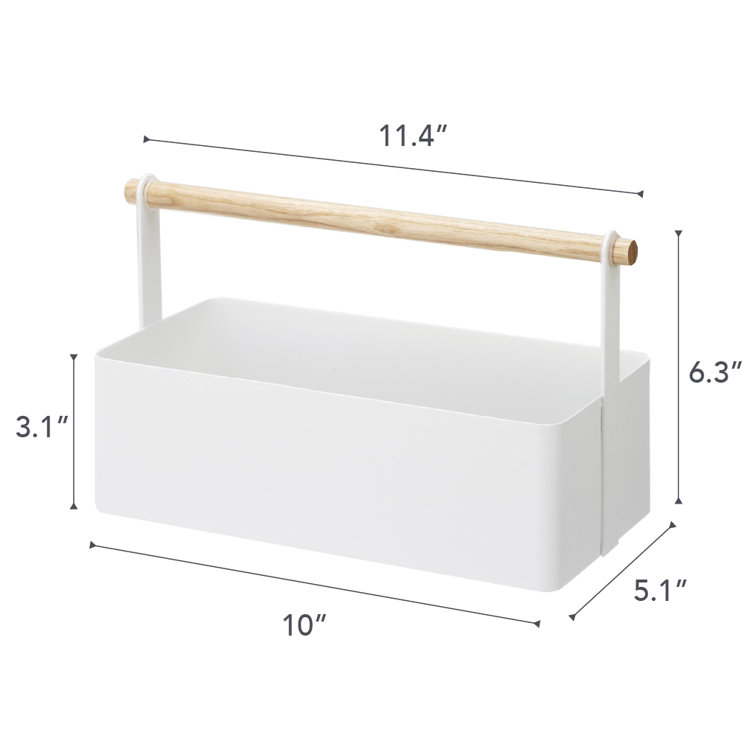 Tosca Large White Steel and Wood Tool Box