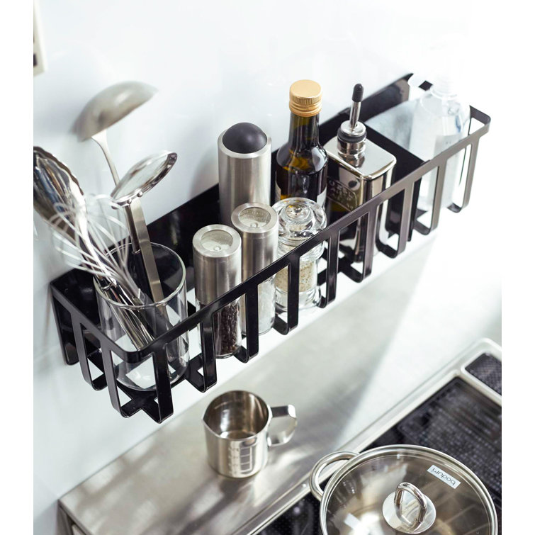 Black Steel Magnetic Kitchen Storage Basket