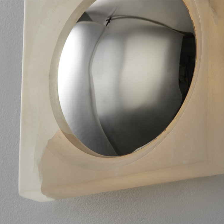 Burnished Nickel Square LED Sconce with Brass Shade