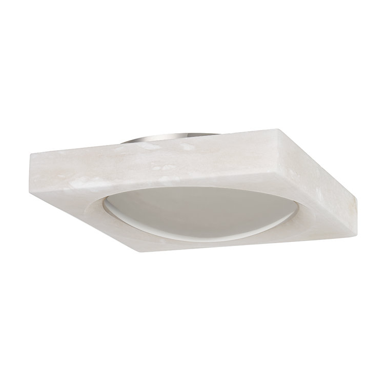 Burnished Nickel Square LED Sconce with Brass Shade