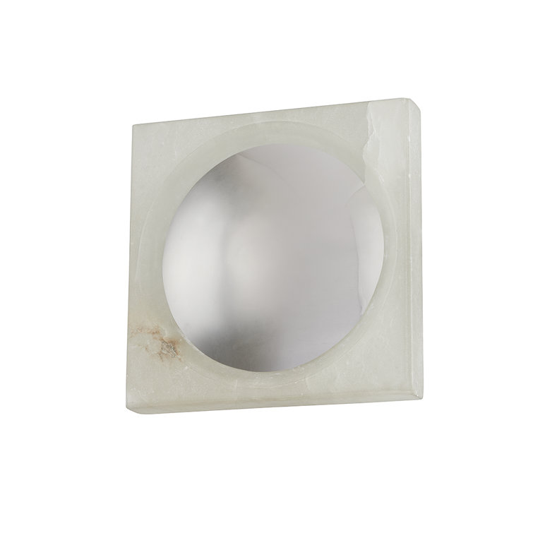 Burnished Nickel Square LED Sconce with Brass Shade