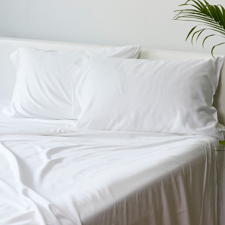 King White Hypoallergenic Bamboo Viscose Pillowcase Set