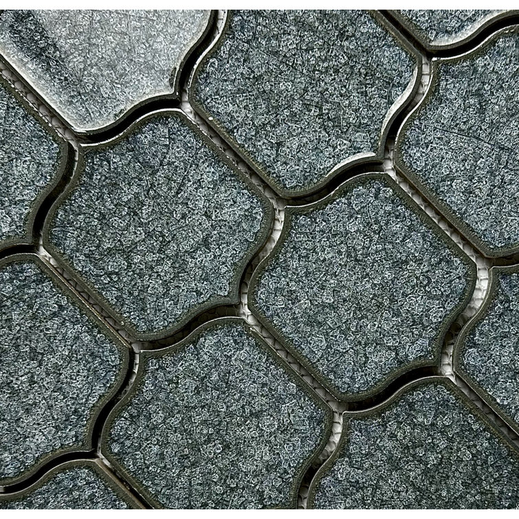 Arabesque Blue Porcelain Mosaic Tile Sheet for Bathroom and Kitchen