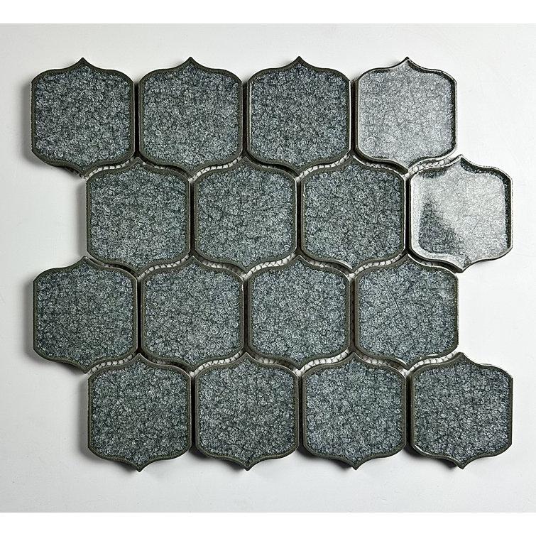 Arabesque Blue Porcelain Mosaic Tile Sheet for Bathroom and Kitchen