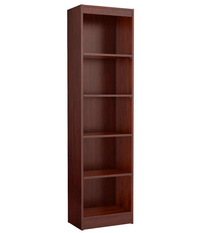 Royal Cherry Adjustable 5-Shelf Narrow Bookcase