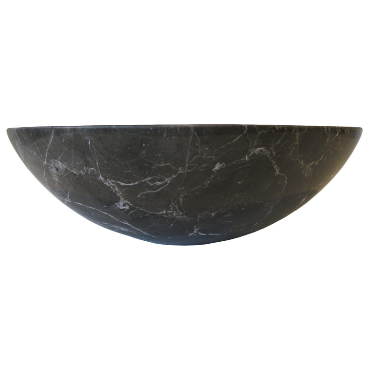 17'' Black Marble Circular Above-Counter Vessel Sink