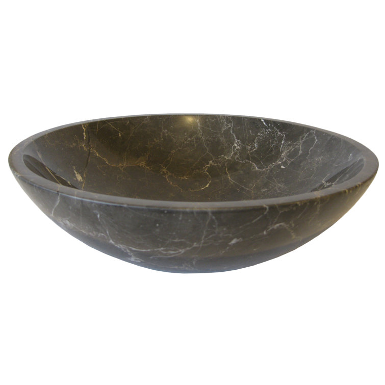 17'' Black Marble Circular Above-Counter Vessel Sink