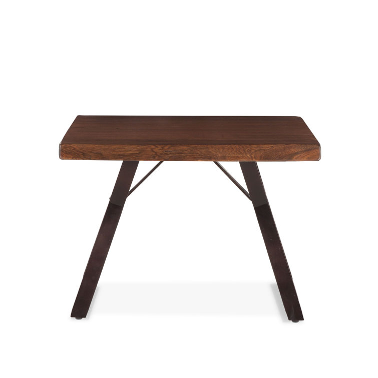 Walnut and Iron Industrial Rectangular End Table