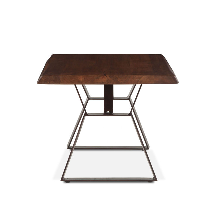 Walnut and Iron Industrial Rectangular End Table