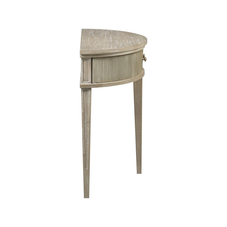 Reclaimed Greige Demilune Storage Console with Antique Finish