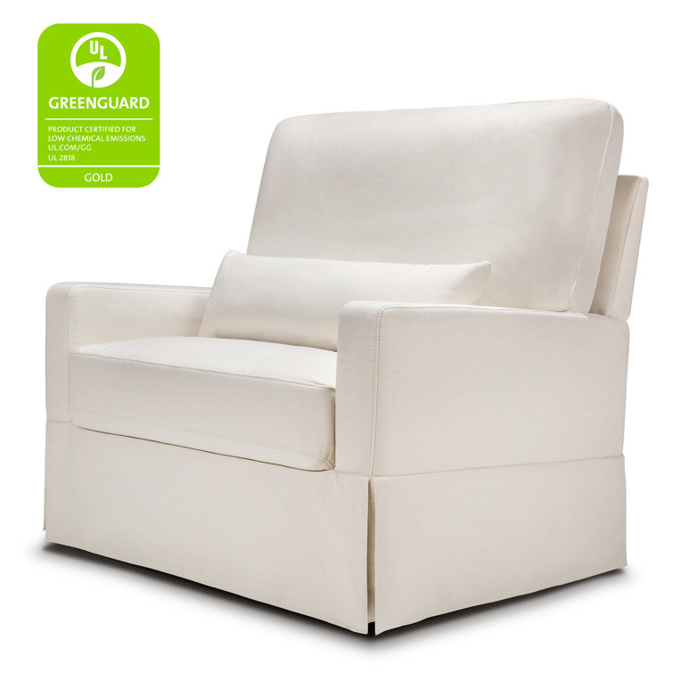 Crawford Performance Cream Eco-Weave Swivel Glider with Pillowback
