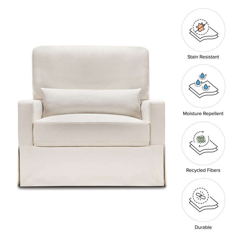 Crawford Performance Cream Eco-Weave Swivel Glider with Pillowback