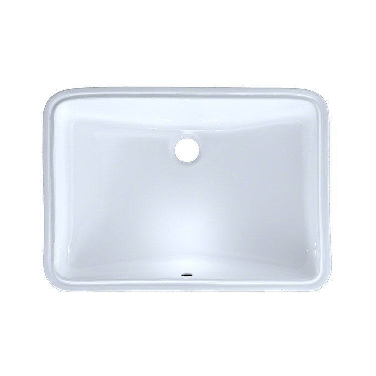 Modern Beige Ceramic Undermount Rectangular Bathroom Sink