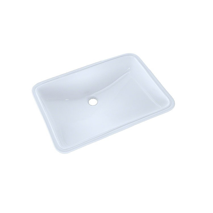 Modern Beige Ceramic Undermount Rectangular Bathroom Sink