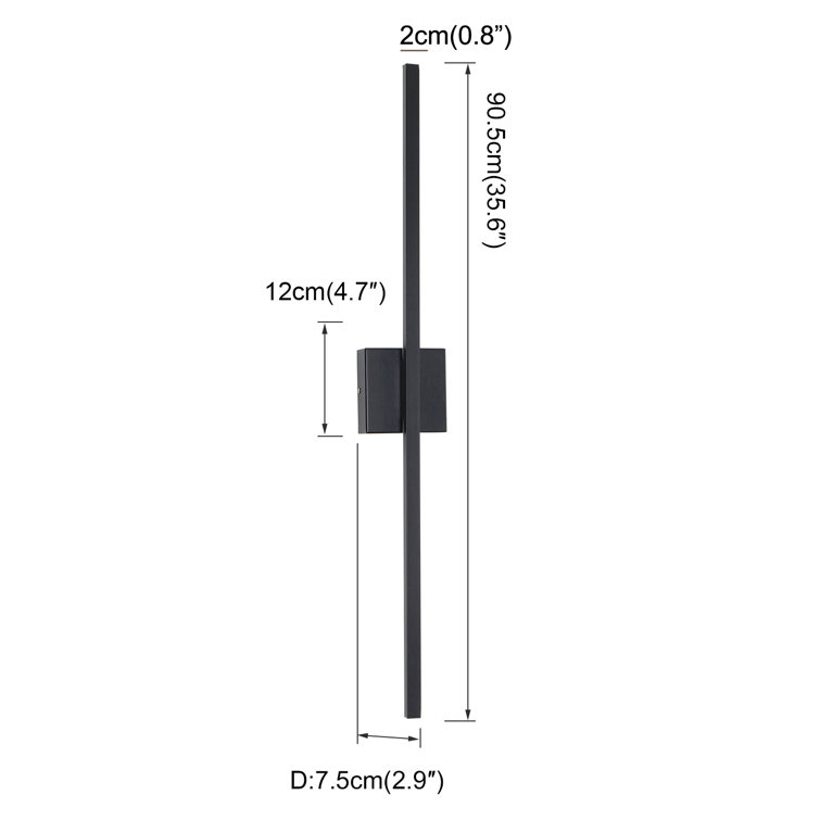 Matte Black Linear LED Wall Sconce with Adjustable Light
