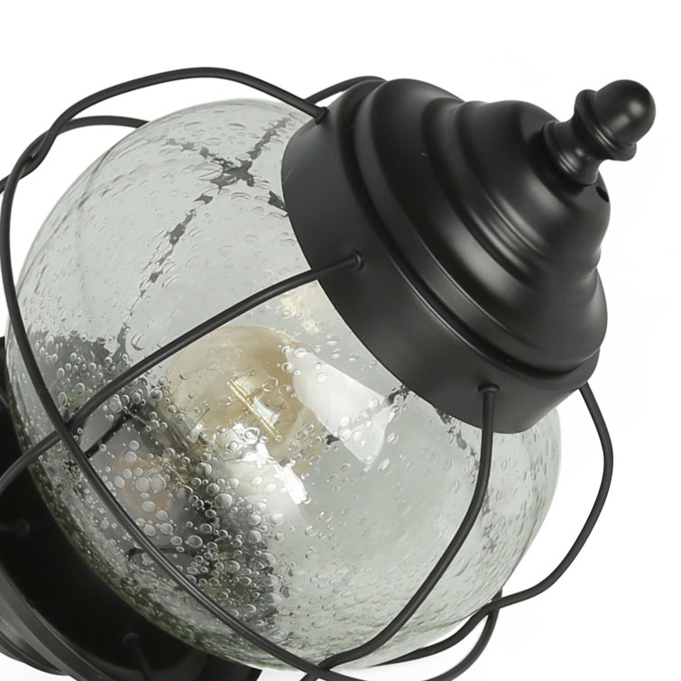 Matte Black Aluminum Globe Outdoor Pendant Light