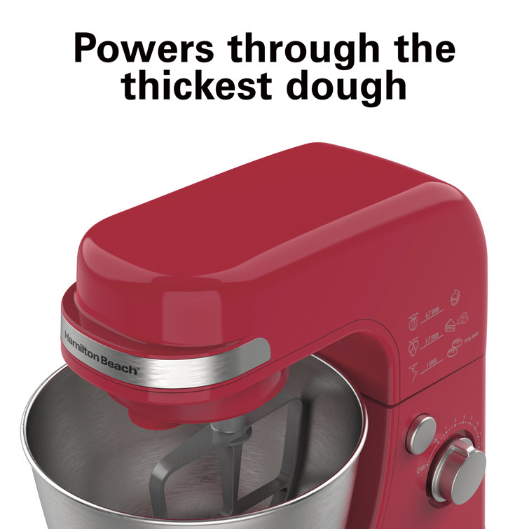 Hamilton Beach® 7-Speed 4-Quart Electric Stand Mixer with Splash Guard, Dough Hook, Flat Beater, and Whisk Attachments