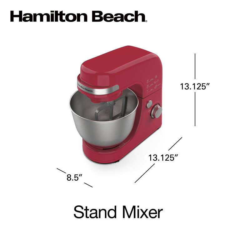 Hamilton Beach® 7-Speed 4-Quart Electric Stand Mixer with Splash Guard, Dough Hook, Flat Beater, and Whisk Attachments