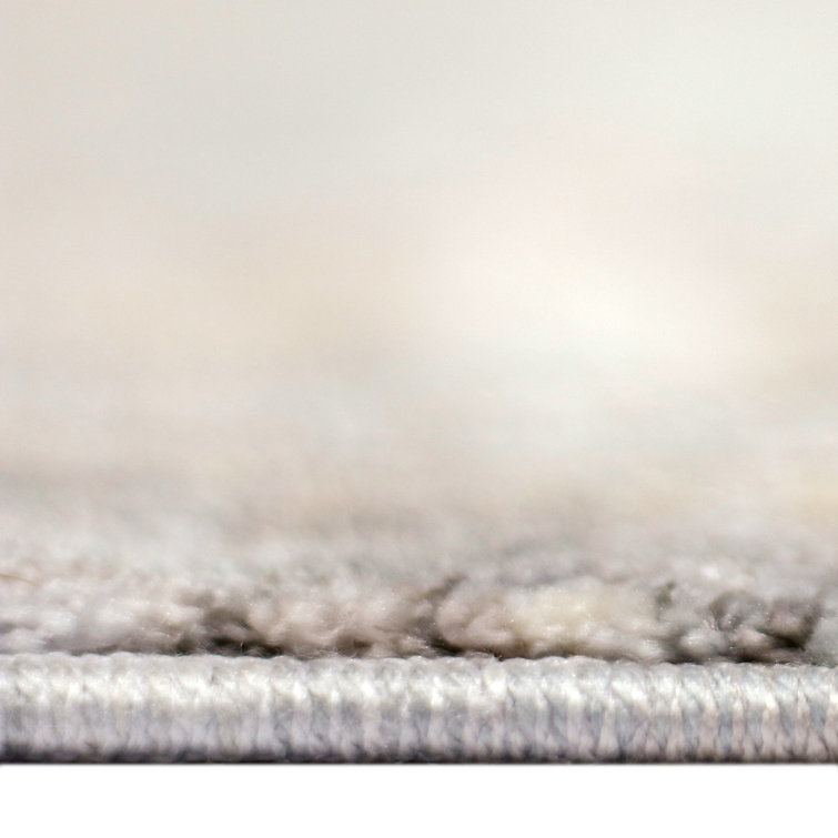 Charcoal Rectangular Oriental Synthetic Area Rug 5'3" x 7'6"