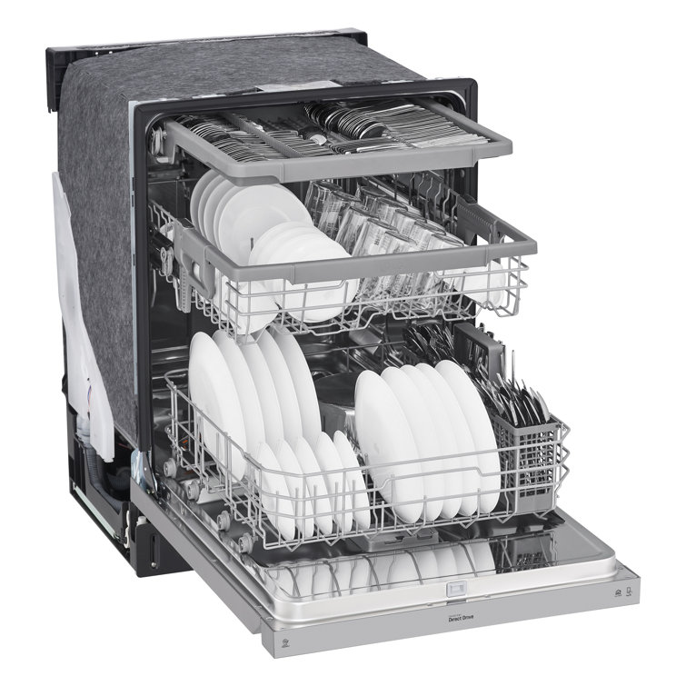 LG 24" QuadWash Dynamic Dry Energy Star Dishwasher in Printproof Stainless Steel