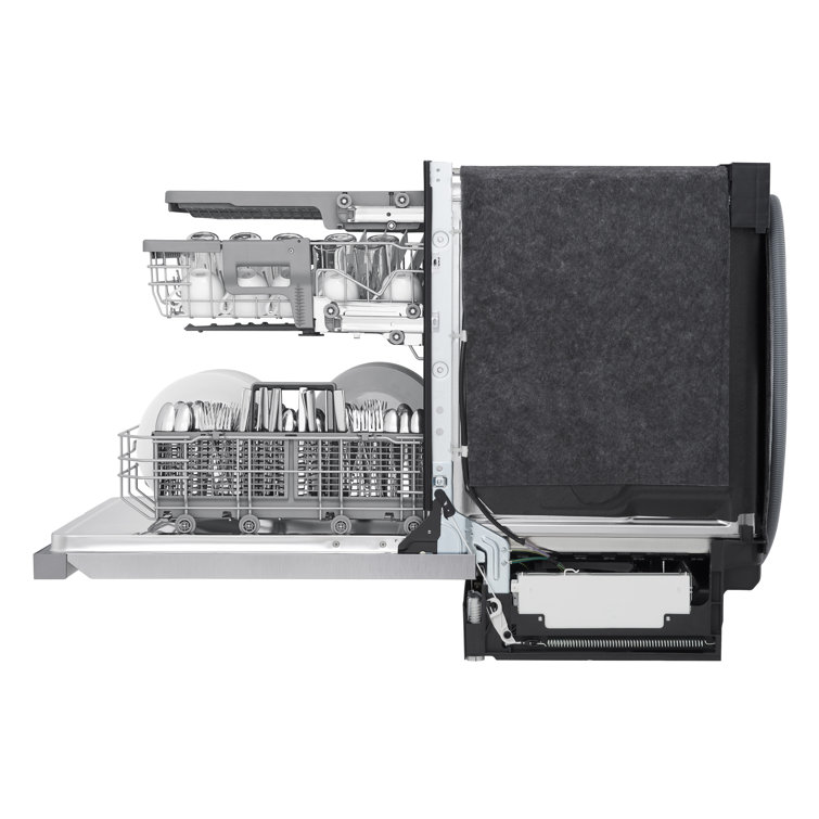 LG 24" QuadWash Dynamic Dry Energy Star Dishwasher in Printproof Stainless Steel