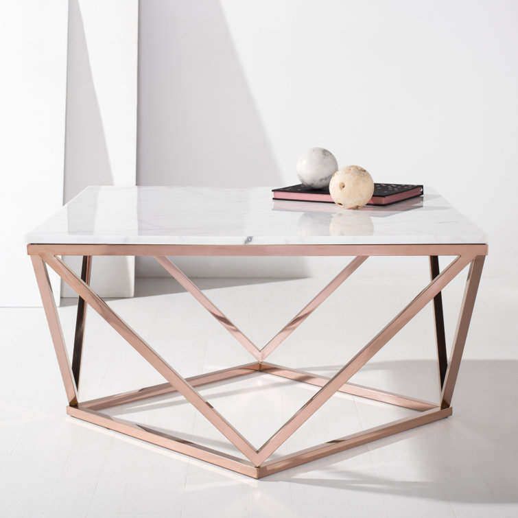 Topeka Square Marble Top Lift-Top Coffee Table with Storage