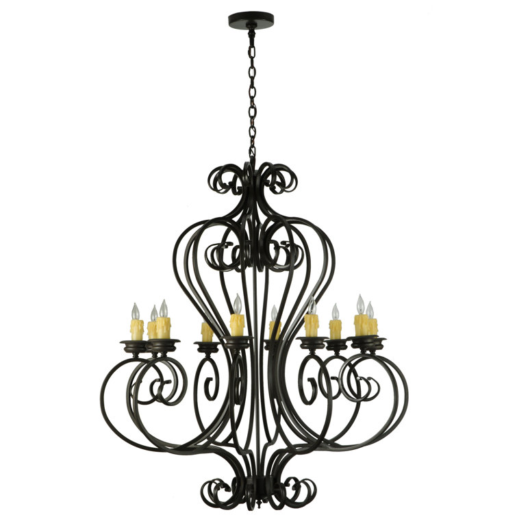 Fernando Bronze 10-Light Candle Chandelier