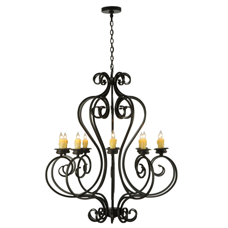 Fernando Bronze 10-Light Candle Chandelier