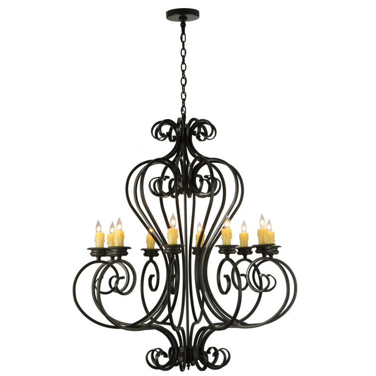 Fernando Bronze 10-Light Candle Chandelier