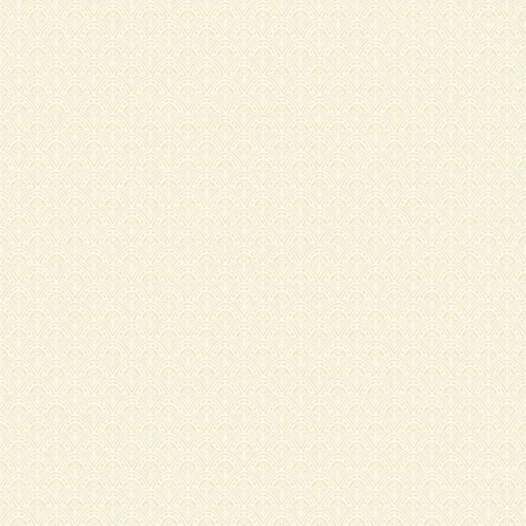 Athena Cream Scalloped Botanical Non-Woven Wallpaper
