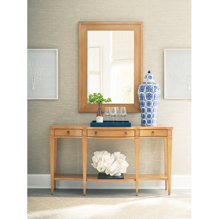 Laguna Mid-Century Modern Bowfront Brown Sideboard with 3 Drawers
