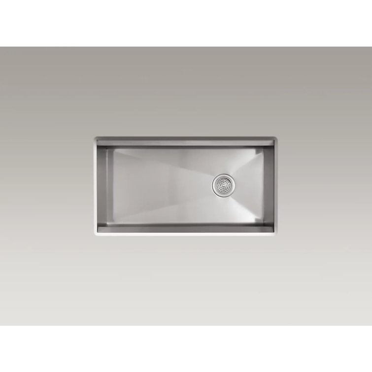 33" Satin Stainless Steel Undermount Single Bowl Kitchen Sink
