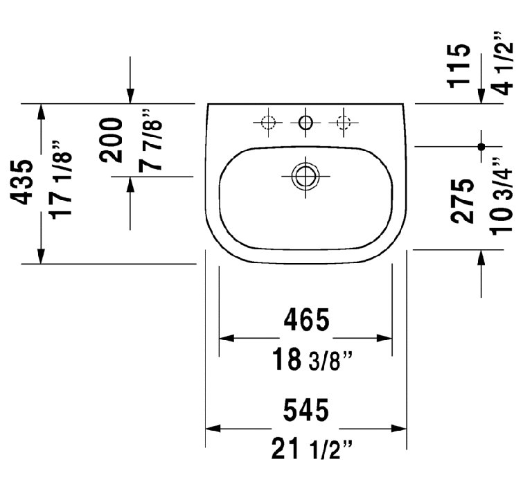 White Ceramic Rectangular Drop-In Bathroom Sink