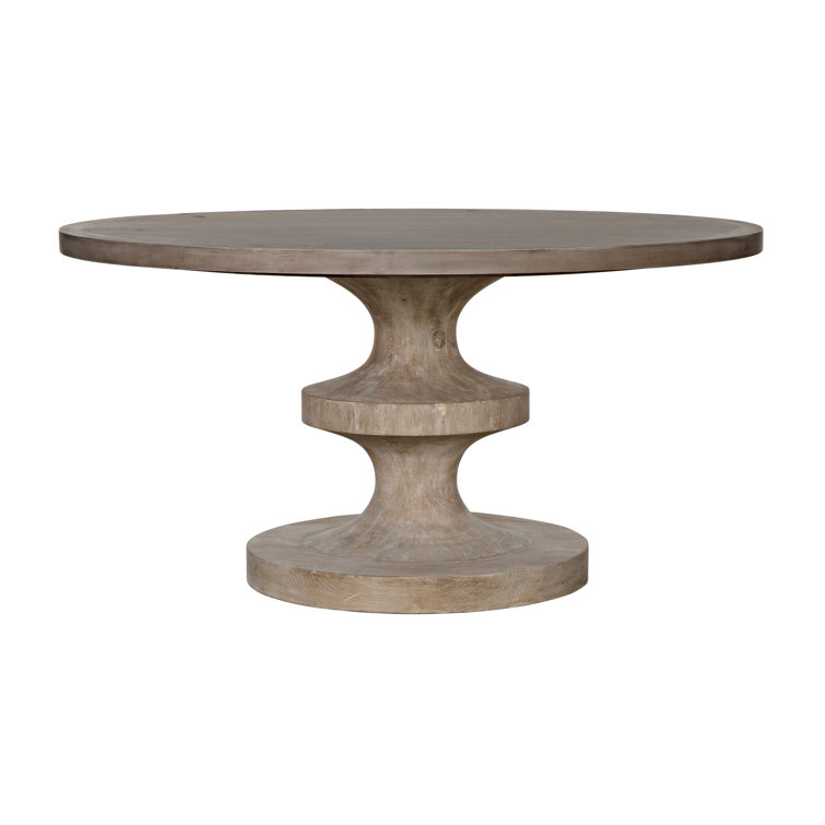 Gray Wash Round Reclaimed Wood Dining Table