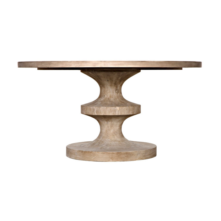 Gray Wash Round Reclaimed Wood Dining Table