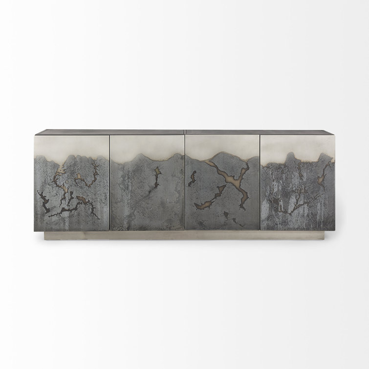 Roxdale 82" Acid Wash Iron Industrial Sideboard