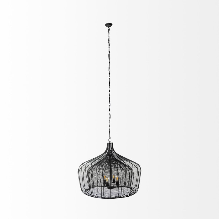 Camila 40" Black Metal Candle Style Chandelier