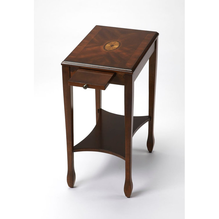 Plantation Cherry Rectangular Side Table with Storage Drawer