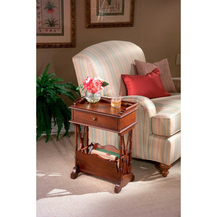 Cherrywood Rectangular Martini Table with Storage Drawer