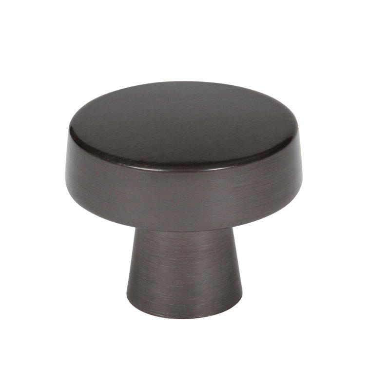 Gunmetal Round Modern Industrial Cabinet Knob with Mounting Hardware