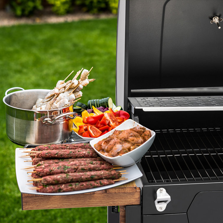 Royal Gourmet 24-Inch Black Stainless Steel Charcoal Grill with Smoker