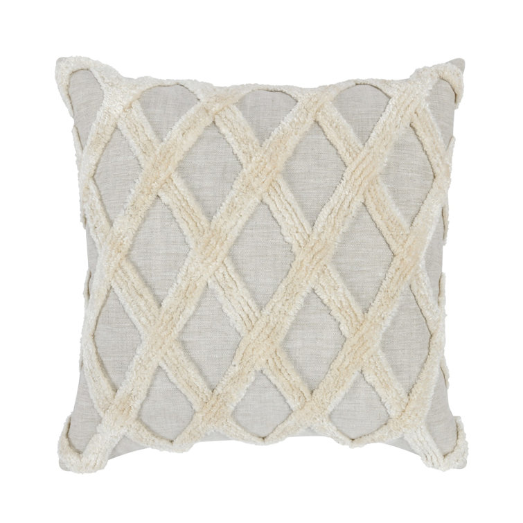 Evangeline Natural Linen Embroidered Throw Pillow