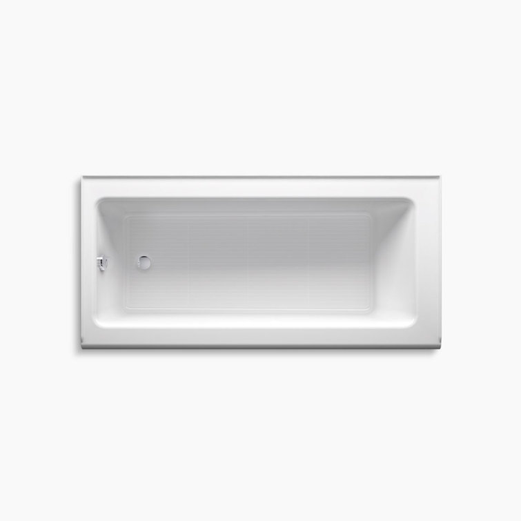 Bellwether White Cast Iron Alcove Soaking Bathtub