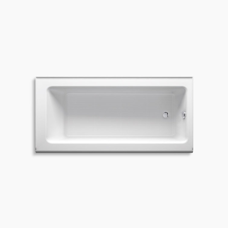 Bellwether 66" White Cast Iron Alcove Soaking Bathtub